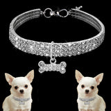 Coleira de cachorro com strass brilhante, cristal, filhote de cachorro