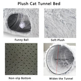 Foldable Cat Tunnel Round Plush Warm Kennel